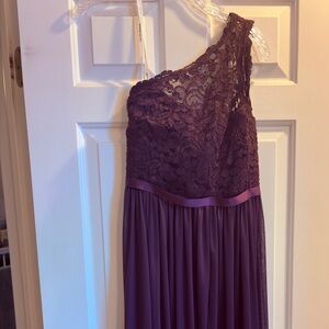 David's Bridal Plum Lace Dress